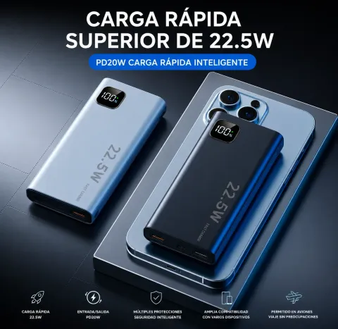 [952287] Cargador Portatil Powerbank 22.5W Carga Rapida Usb A Tipo C 10.000Mah 