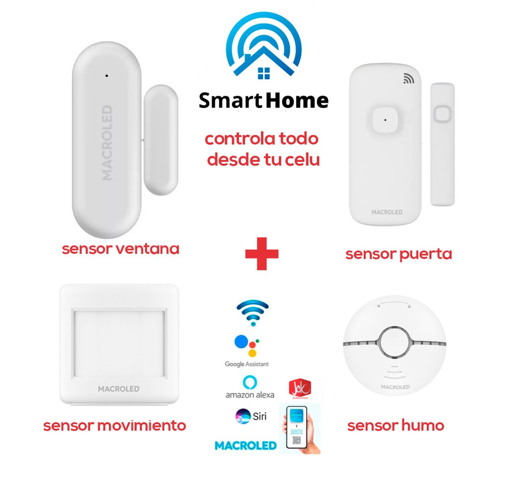 Sensor de Movimiento Tuya con Alarma Wifi Compatible Alexa Google