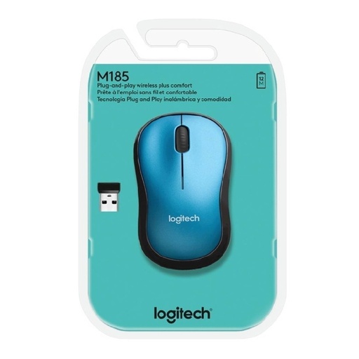 [8231] LOGITECH MOUSE M185 GREY AND BLUE INALAMBRICO USB WIRELESS