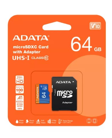 [8425] ADATA MEMORIA MICRO SD PREMIER 64GB CLASS10 UHS-I A1