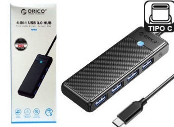 [8503] HUB USB TIPO C A 4 PUERTOS USB 3.0 ORICO 0.15M 5GBPS TP-18193