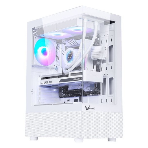 [9926] Formula V Gabinete Gamer Crystal Z1+ White Atx + 3 Fans Frgb