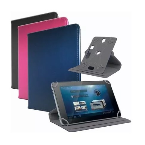 [5002] Funda Tablet Universal Tecnocel Tab Diseño/Lisa 10"- 11" Gira 360° Fucsia