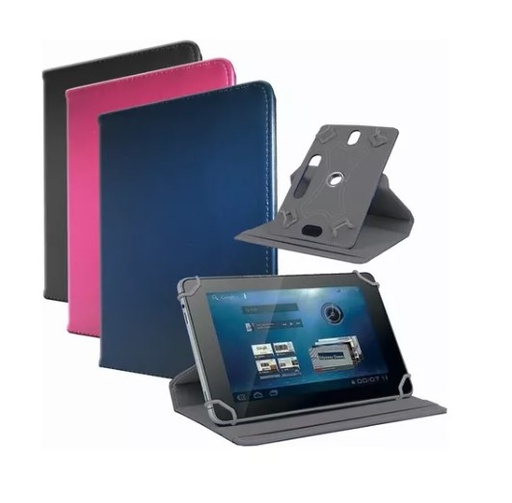 [591] Funda Tablet Universal Tecnocel Tab Diseño/Lisa 7"- Gira 360° - Negra