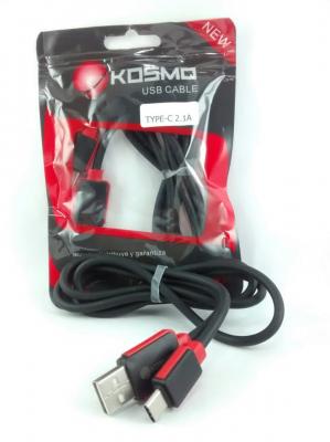 [245] Kosmo Cable Usb A Tipo C Bolsita 1Mt - Color Blanco O Negro