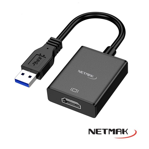 [6120] Netmak Nm-Tc35 - Adaptador Usb 3.0 Entrada A Hdmi Hembra Salida No Es Bidireccional