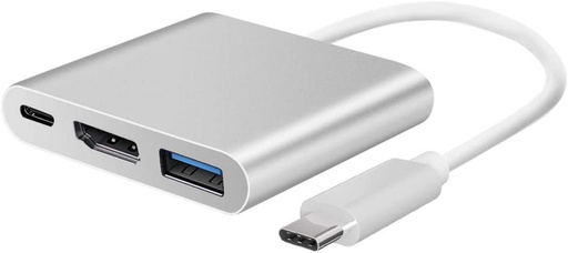 [3952] Netmak Nm-Type - Adaptador Conversor 3 En 1 Usb + Hdmi + Usb-C A Usb-C (Ideal P/ Macbook)