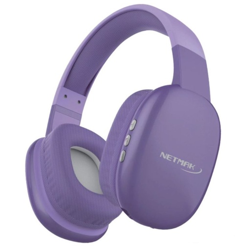 [8249] Netmak Nm-Volt-Purple - Auricular Vincha Bluetooth Dual Violeta