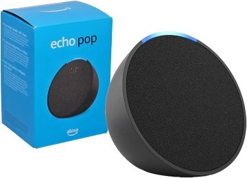[9846] Parlante Amazon Echo Pop Smart Asistente Virtual Dual Band Wifi 5 Micrfono Bluetooth Incluye Transformador 12V 1.25A 4.0X1.7Mm Negro