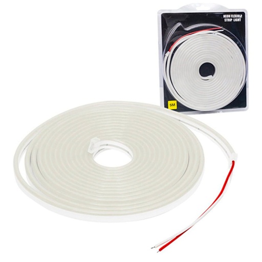 [5928] Tira De Neon Led Flexible 12V 5Mts Exterior Color Blanco Calido