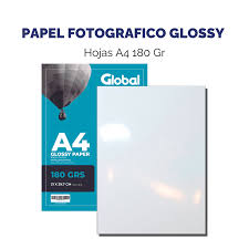 [8793] GLOBAL PAPERG180A4-20 RESMA DE PAPEL AUTHOADHESIVO BASE AGUA GLOSSY X 20 HOJAS A4 (210 X 297 MM) DE 180 GRS