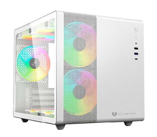 [8911] SOLARMAX CM-W300-SF GABINETE GAMER WHITE + 4 FAN ARGB