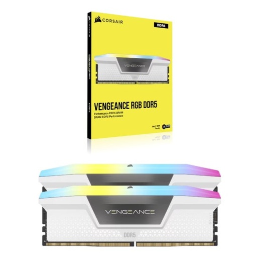 [10061] Memoria Ddr5 Corsair 64Gb (2X32Gb) 6000 Mhz Vengeance Rgb White Cl30