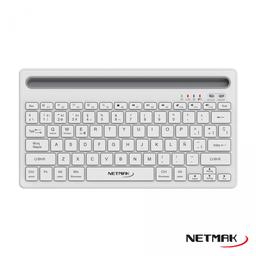 [9030] NETMAK NM-KB650-W TECLADO BLUETOOTH 5.0 RECARGABLE BLANCO