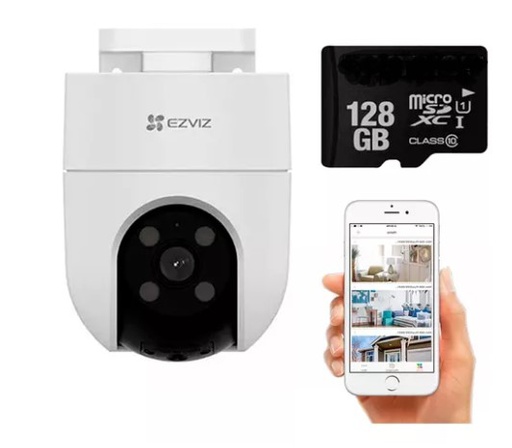 [9076] COMBO CÁMARA EZVIZ EXTERIOR H8C 1080P + MICRO SD 128GB