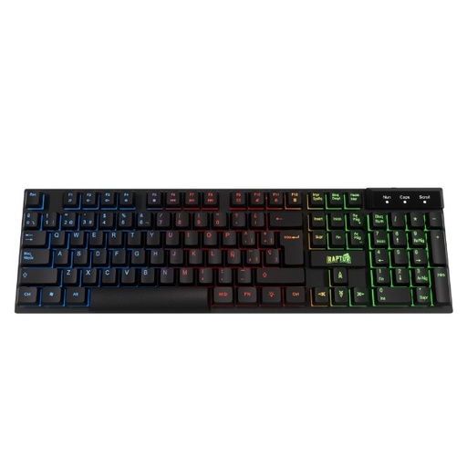 [10204] Raptor Gamer Teclado Fireclaw M1 Membrana Rainbow 7 Colores