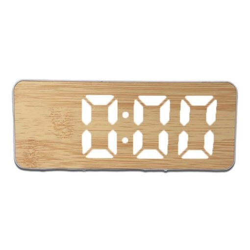 [10215] Reloj Digital 15C Bamboo Usb-Pilas Pantalla Digital