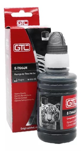 [10223] Gtc Tinta Alternativa Epson 664 Negro Serie L Sistema Continuo Ink Jet 100Ml  