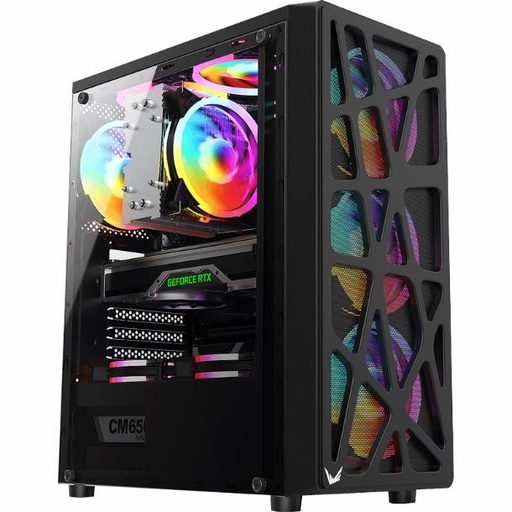 [10262] Formula V Gabinete Gamer Mana Black Atx/Matx + 4 Fans Frgb 