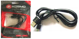 [927] KOSMO CABLE MICRO USB - USB 1 MTS BOLSITA