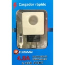 KOSMO KS-18M - CARGADOR RAPIDO 220V 5V 4.8A CABLE TIPO C+ 2 USB QC